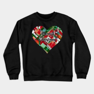 Merry Christmas Quilt Heart Crewneck Sweatshirt